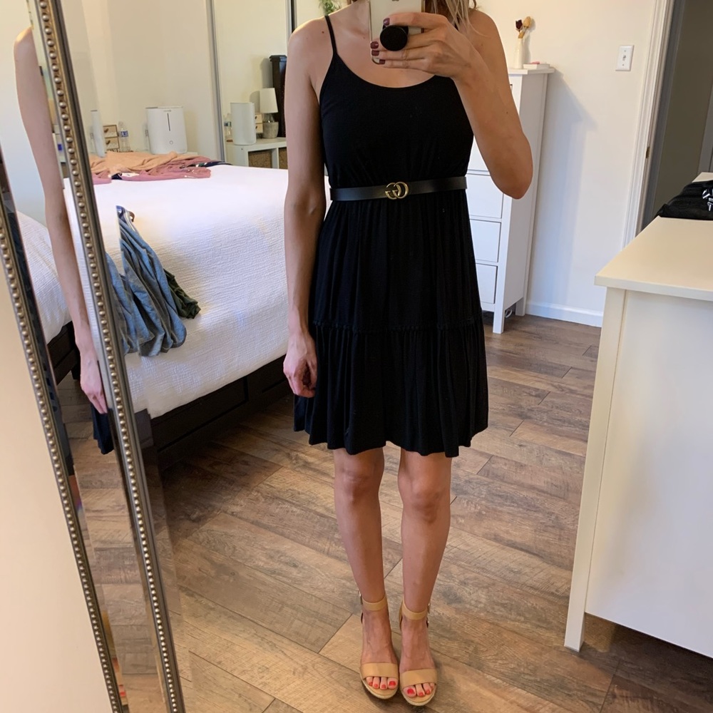 black knee length dress
